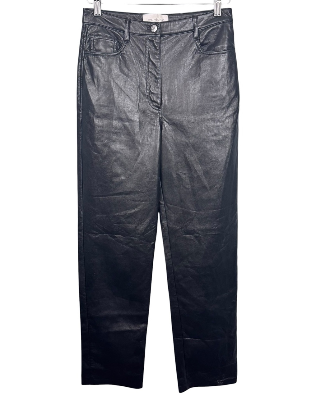 Aritzia Wilfred Melina Vegan Leather Pants Black Straight Leg 6